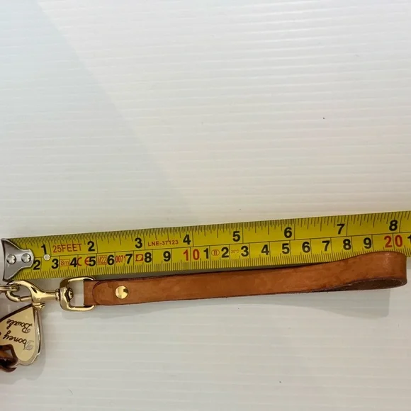 Dooney & Bourke Signature Logo Pouch Orange Leather Wristlet - Picture 12 of 12